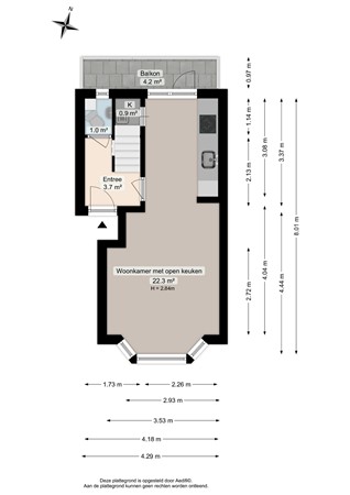Floorplan - Van der Waalsstraat 7a, 9727 HT Groningen